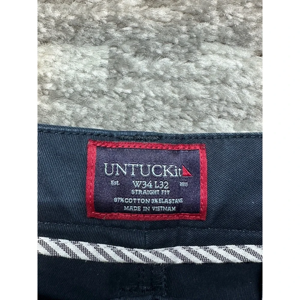 UNTUCKit St. Clair Chino Pants Mens 34x32 Navy Straight Fit 40291 Golf Prep - Picture 4 of 8